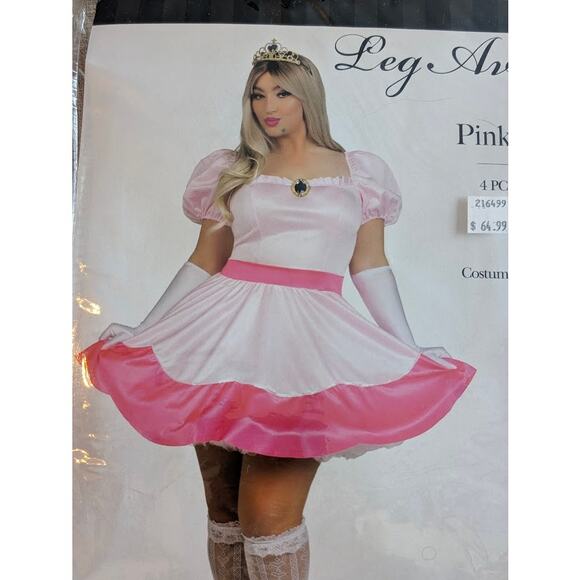 NEW Womens Plus Size Princess Costume 1X/2X XL XXL Pink Princess Dress Crown - Picture 1 of 3